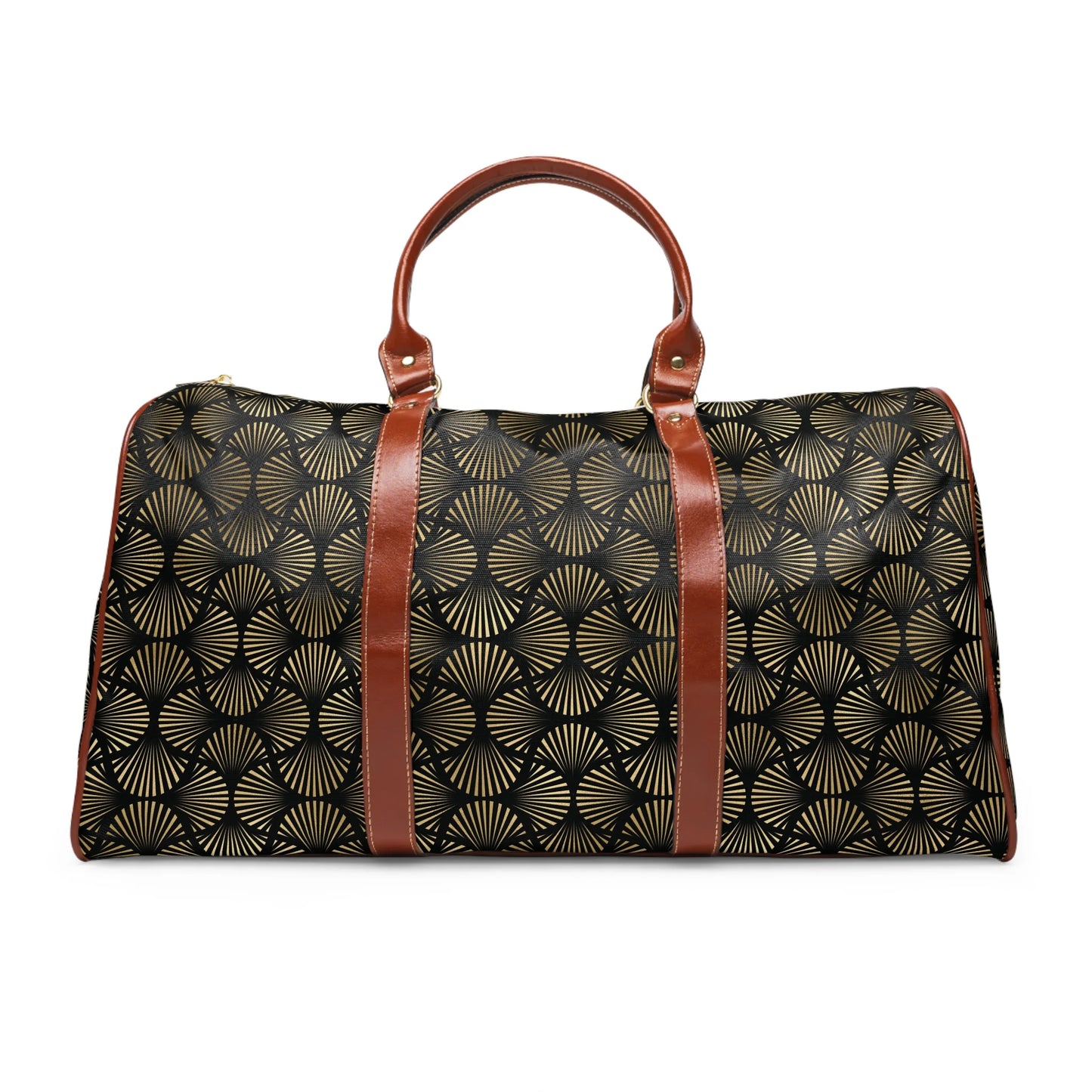 Black And Gold Art Deco Flower Reflections Travel Bag