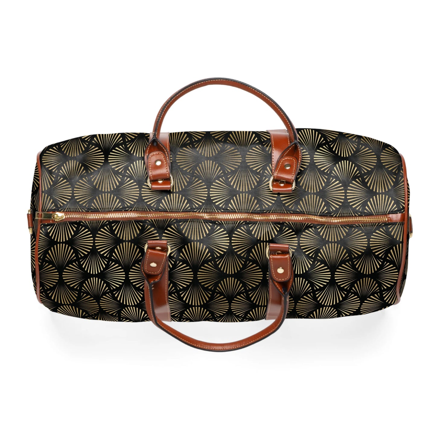 Black And Gold Art Deco Flower Reflections Travel Bag