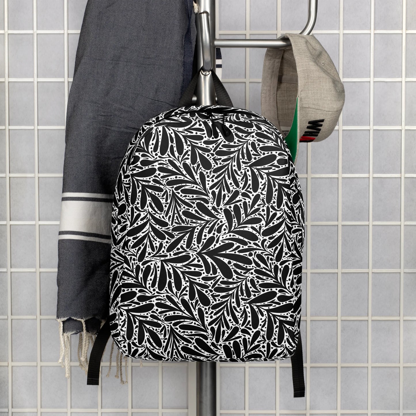 Black Leafy Luxury Backpack