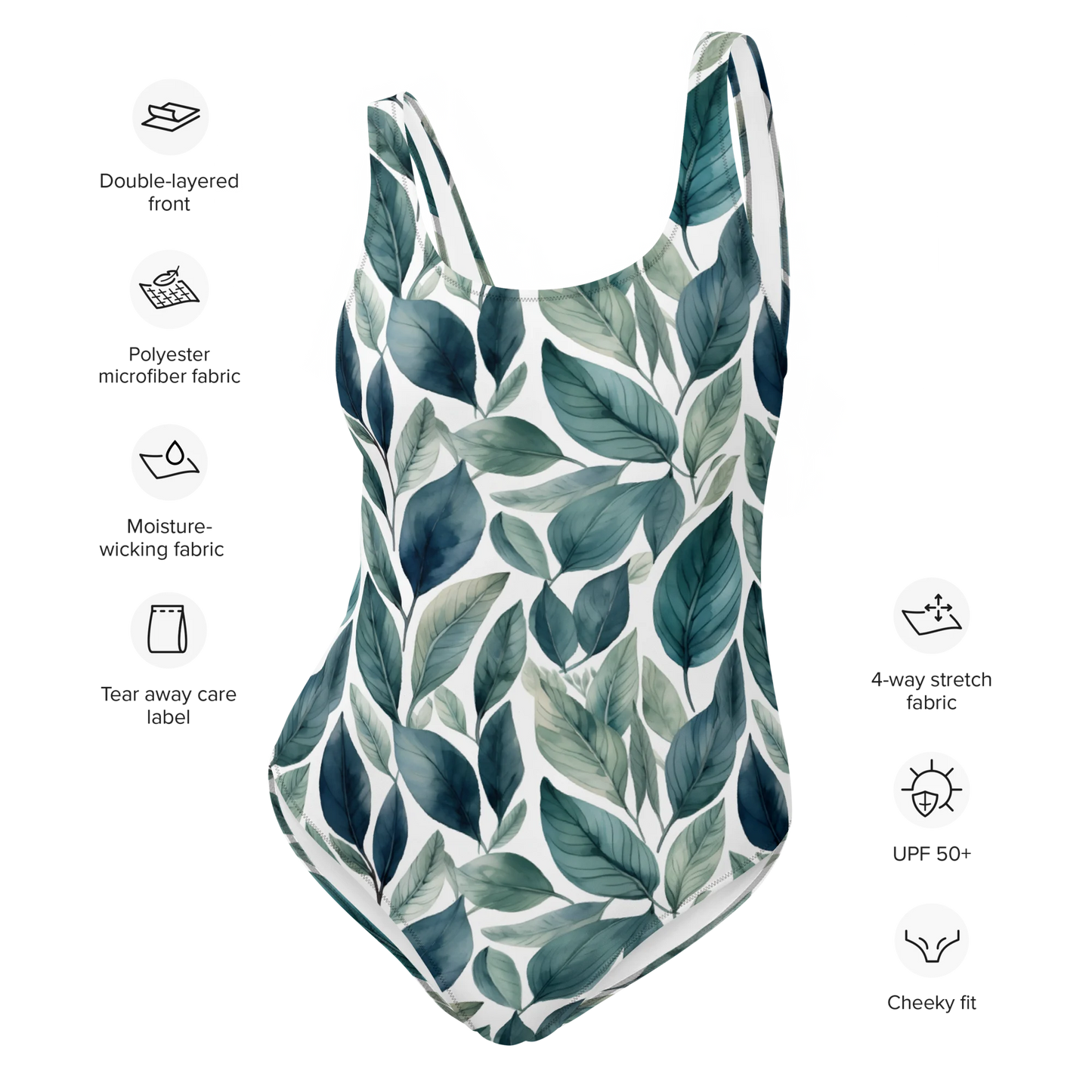 Sleek Foliage One-Piece Swimsuit