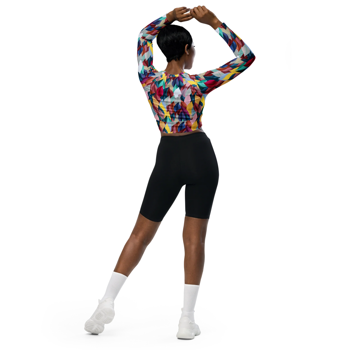 Lush Foliage Recycled Long-sleeve Crop Top