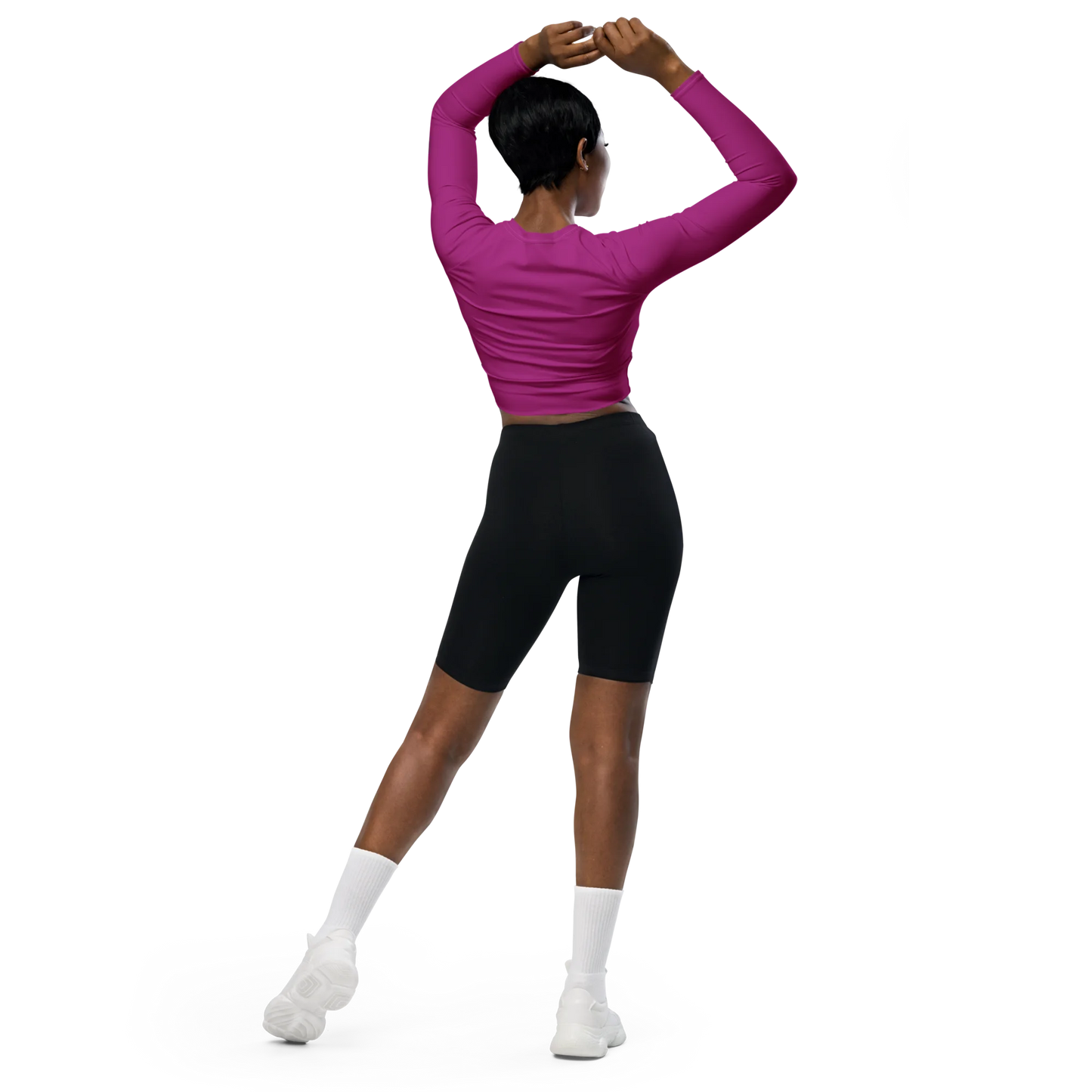 Blooming Violet Basic Recycled Long-sleeve Crop Top