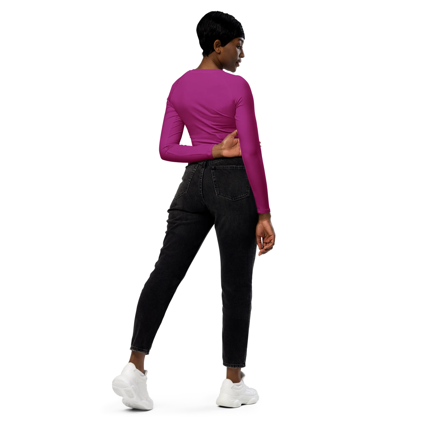 Blooming Violet Basic Recycled Long-sleeve Crop Top