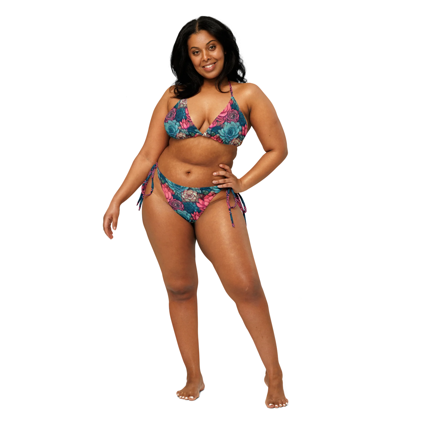 Bright Eternal Flowers Fantasy Recycled String Bikini