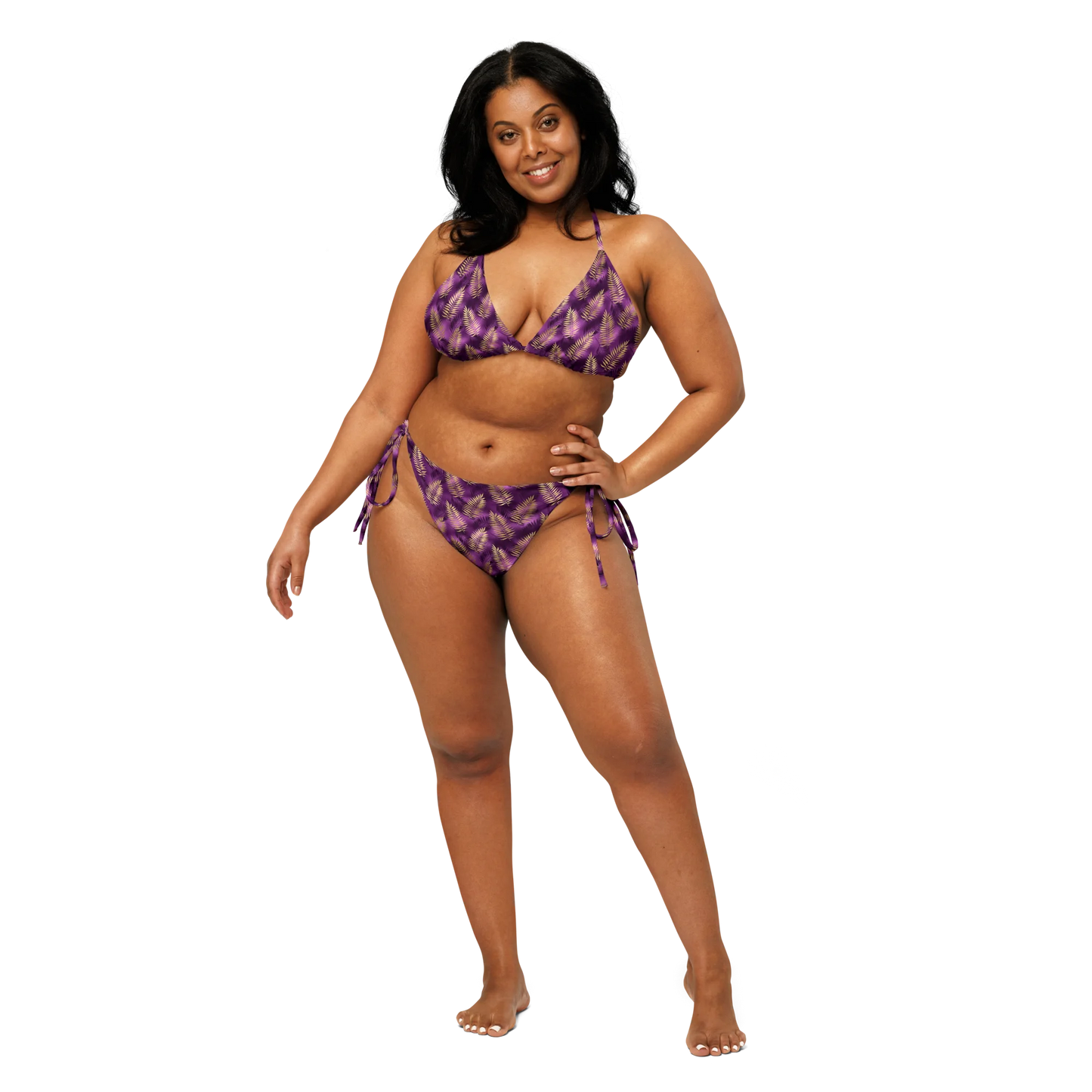 Violet & Gold Tropical Magic Recycled String Bikini