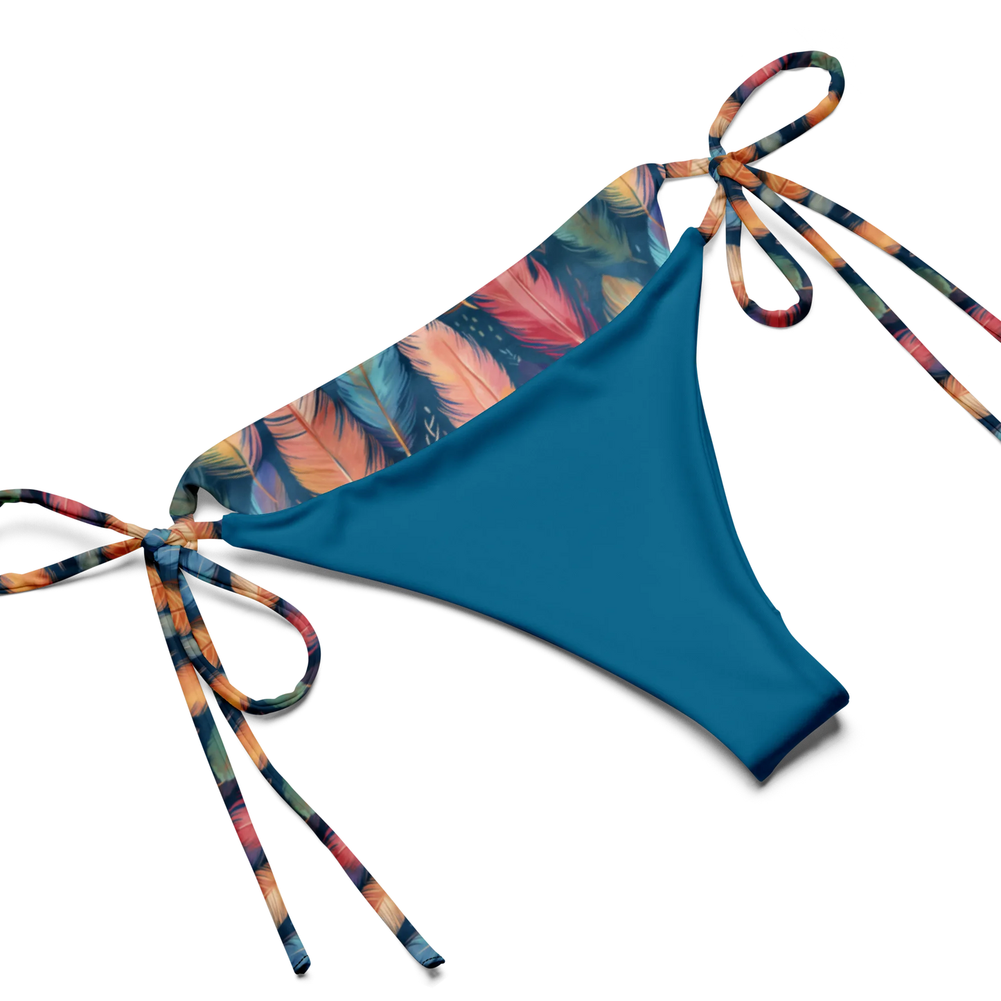 Dance of Wild Birds' Feathers Recycled String Bikini