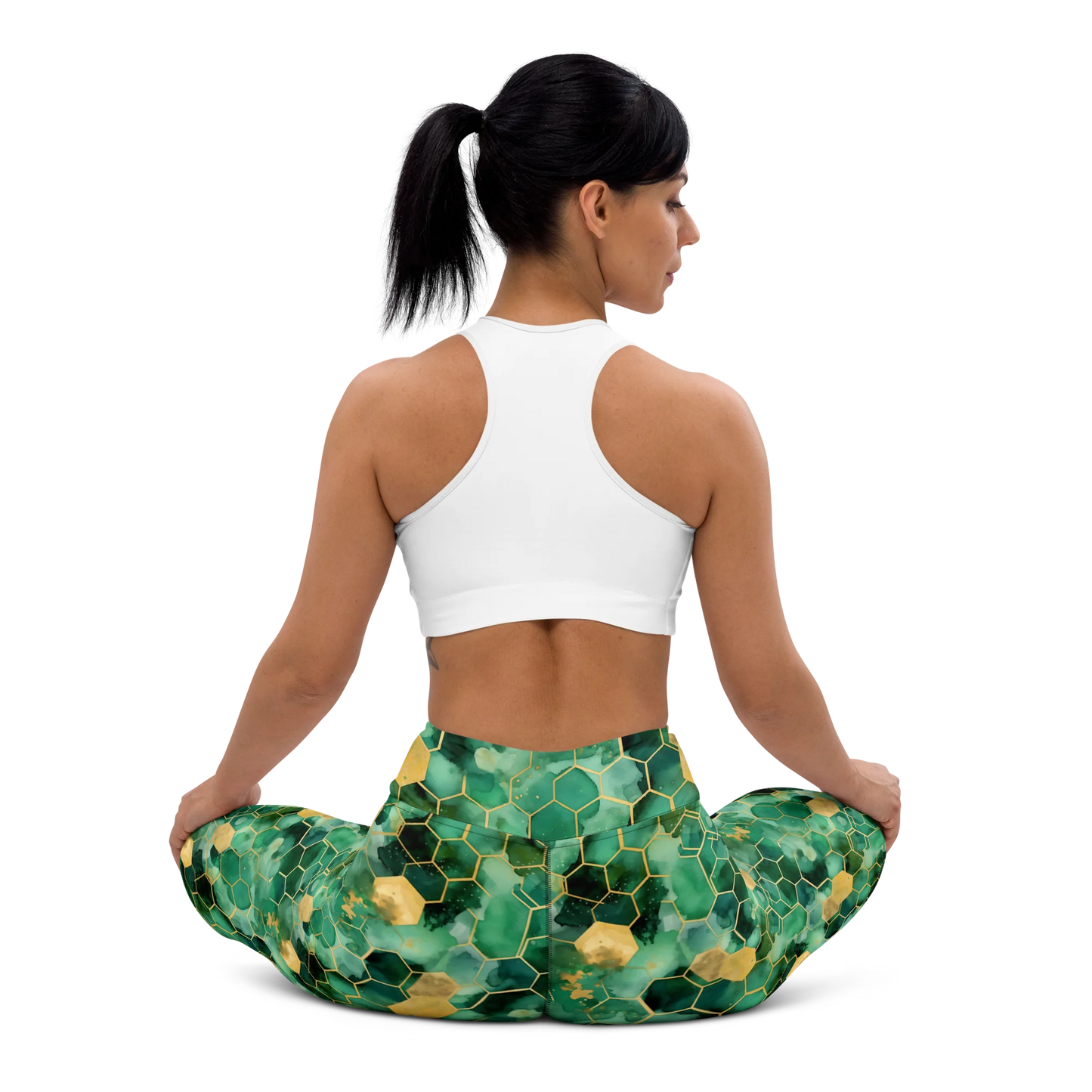 Abstract Verdant Elegance Yoga Leggings