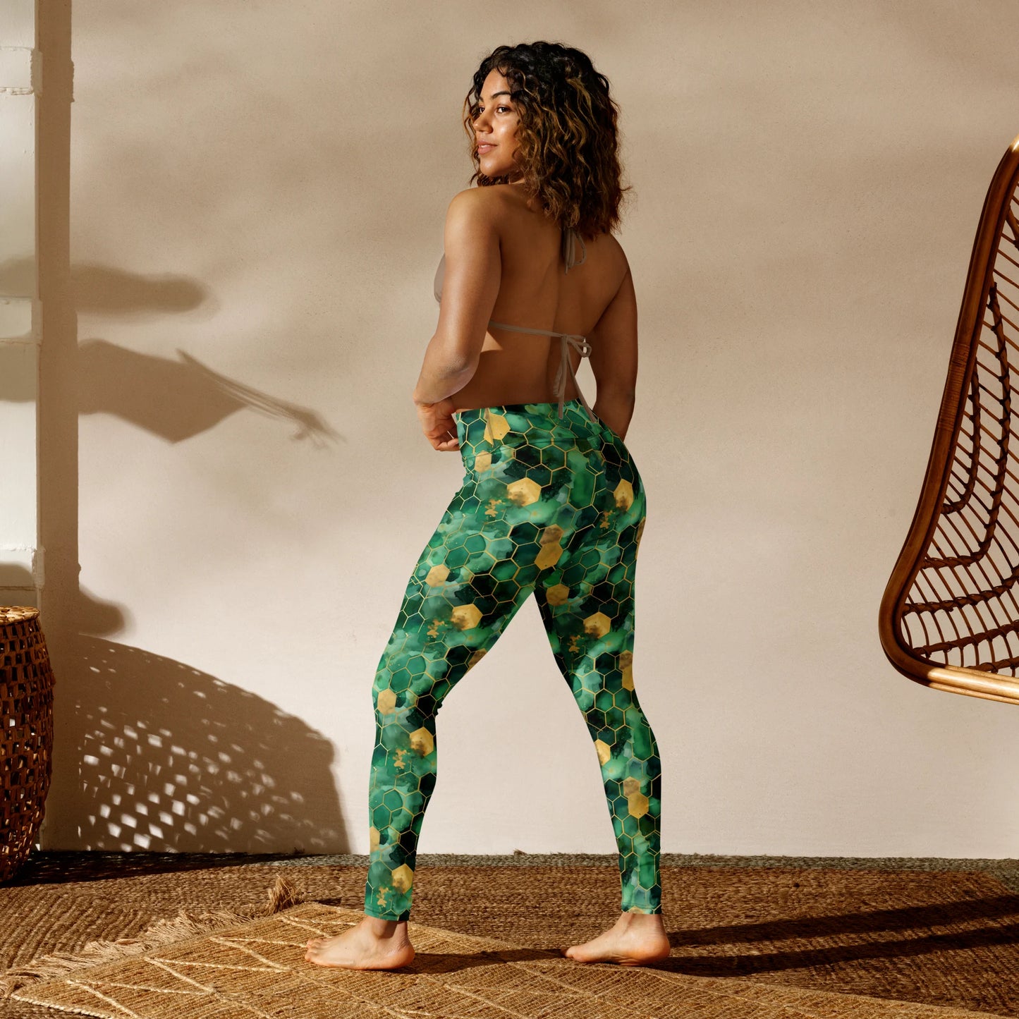Abstract Verdant Elegance Yoga Leggings