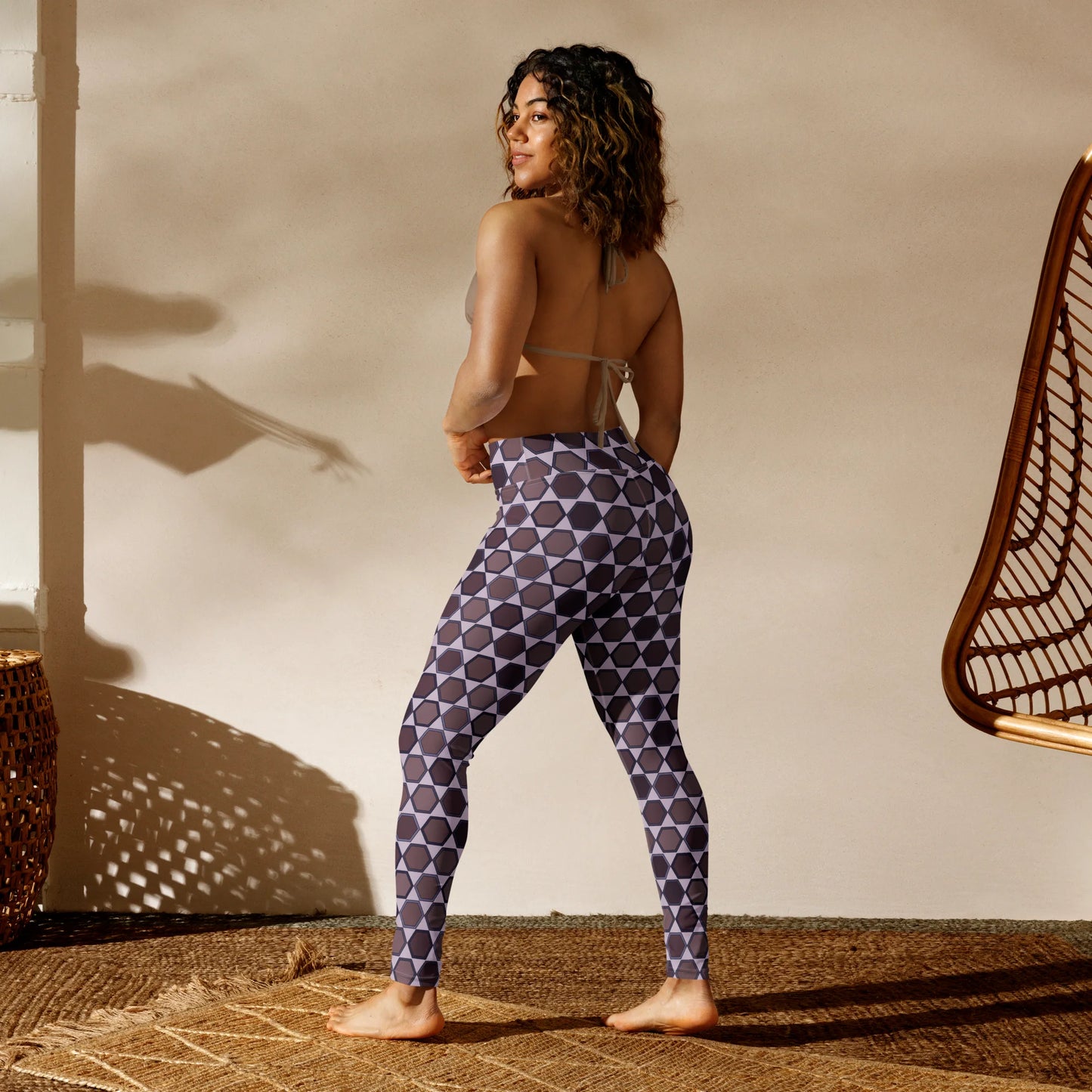 Wine Honeycombs Abstraction Yoga Leggings