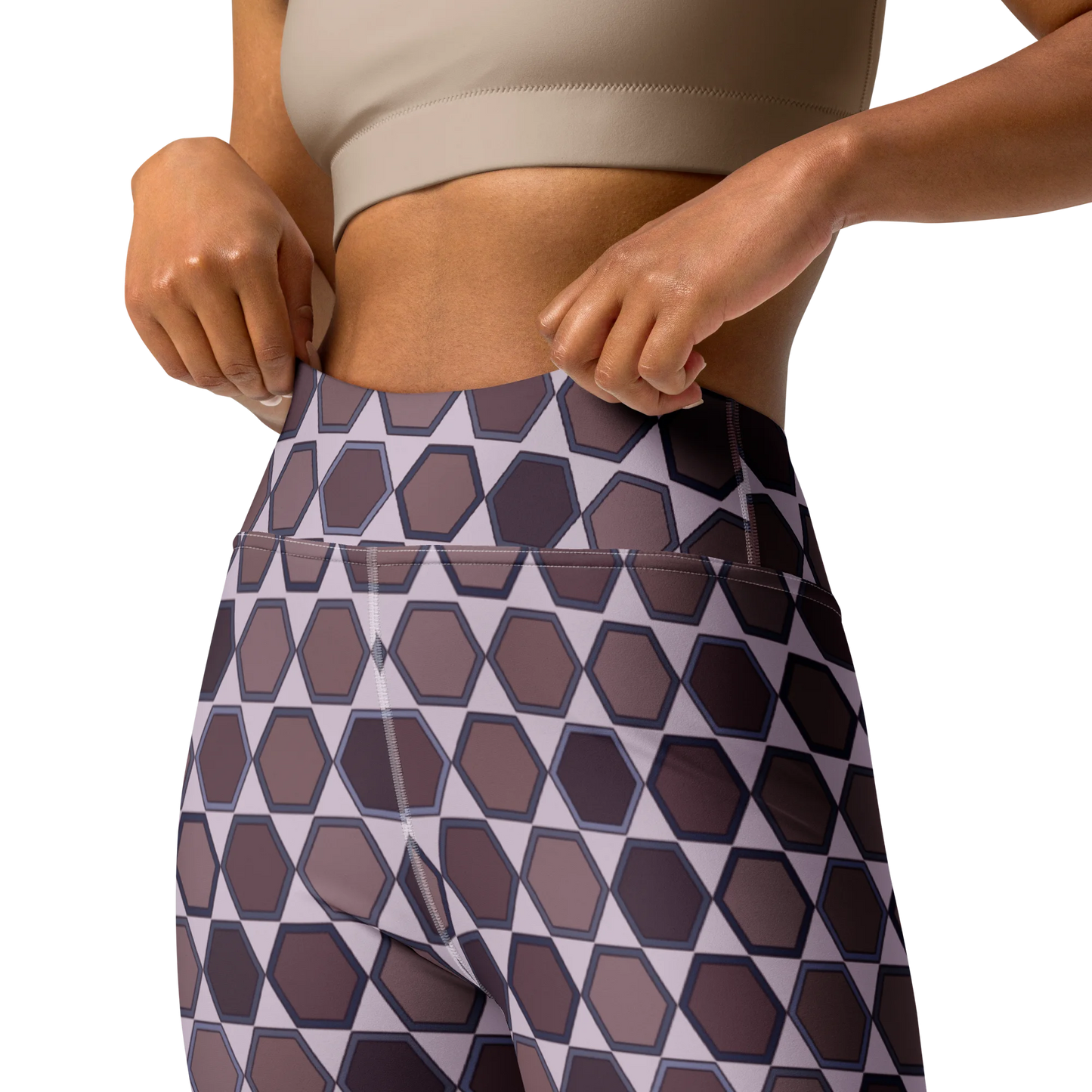 Wine Honeycombs Abstraction Yoga Leggings