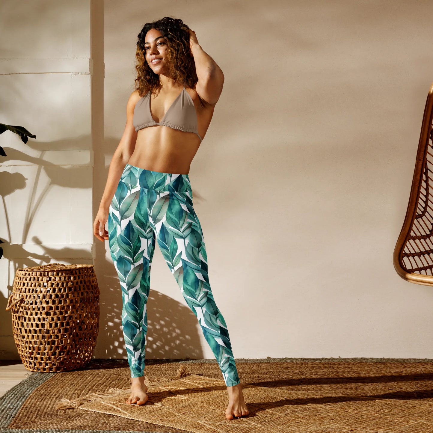 Leafy Chic Yoga Leggings