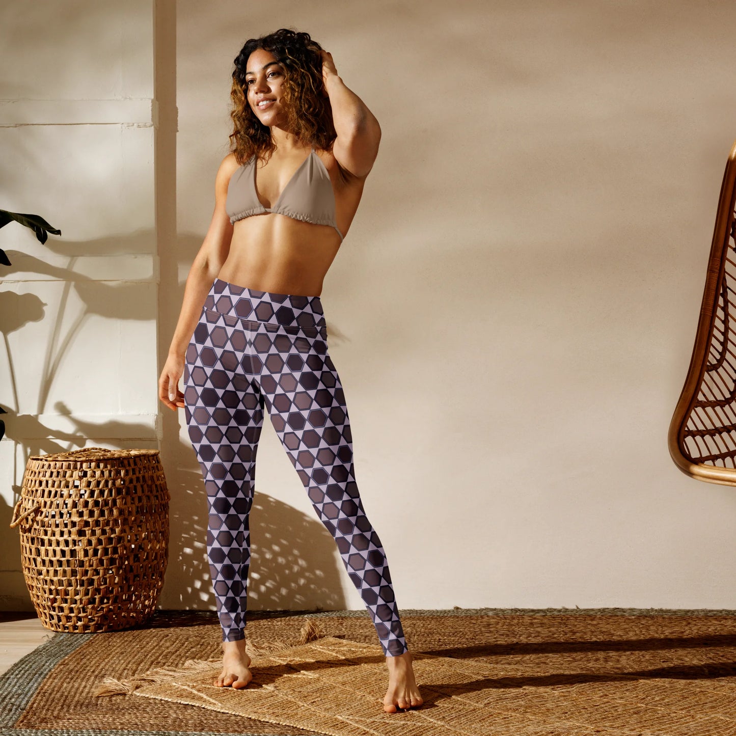 Wine Honeycombs Abstraction Yoga Leggings