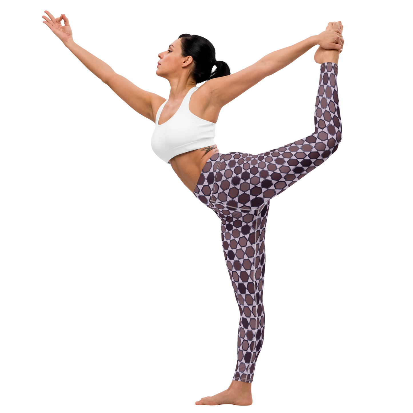 Wine Honeycombs Abstraction Yoga Leggings