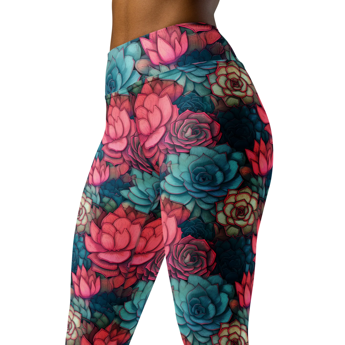 Bright Eternal Flowers Fantasy Yoga Leggings