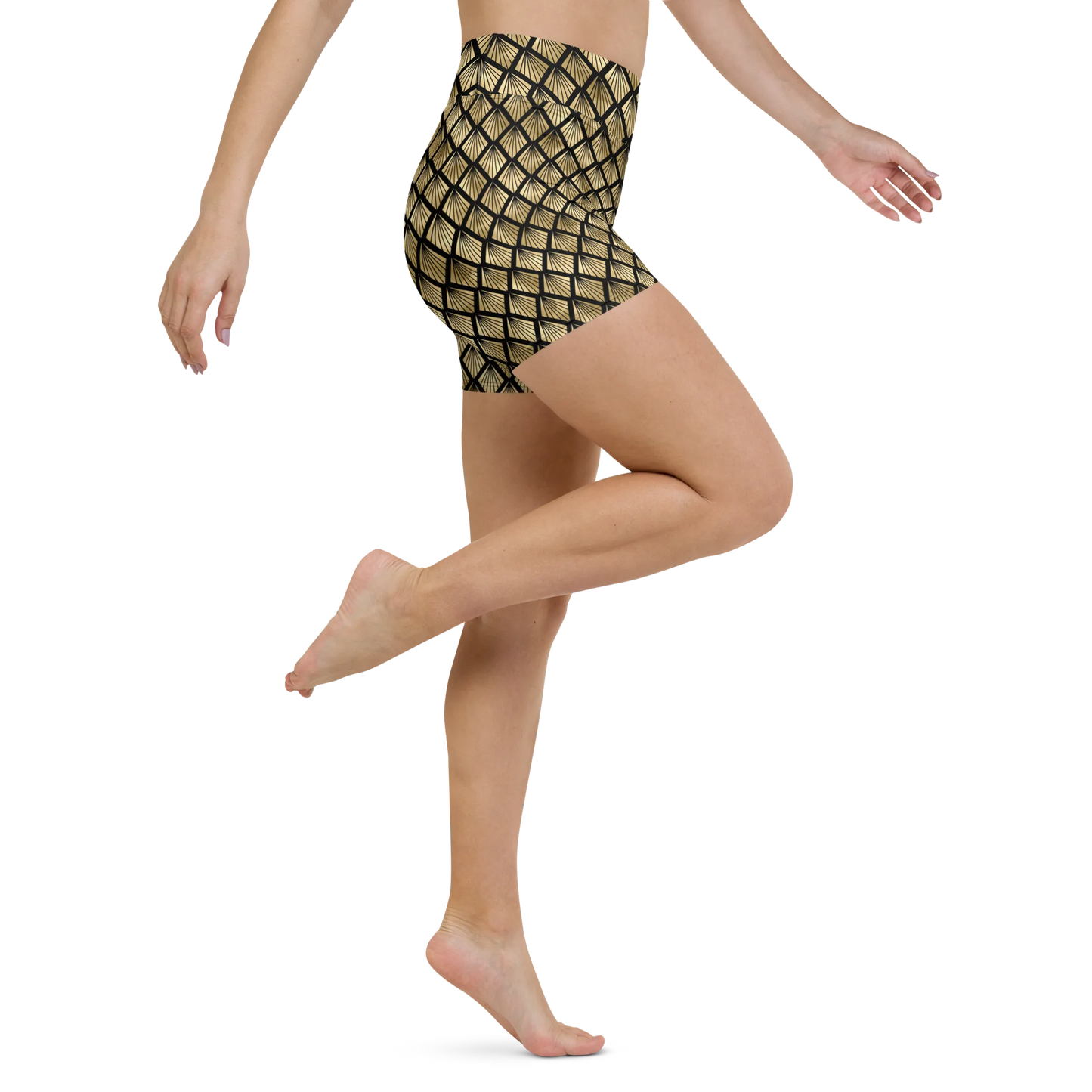 Pineapple Art Deco Fantasy Yoga Shorts