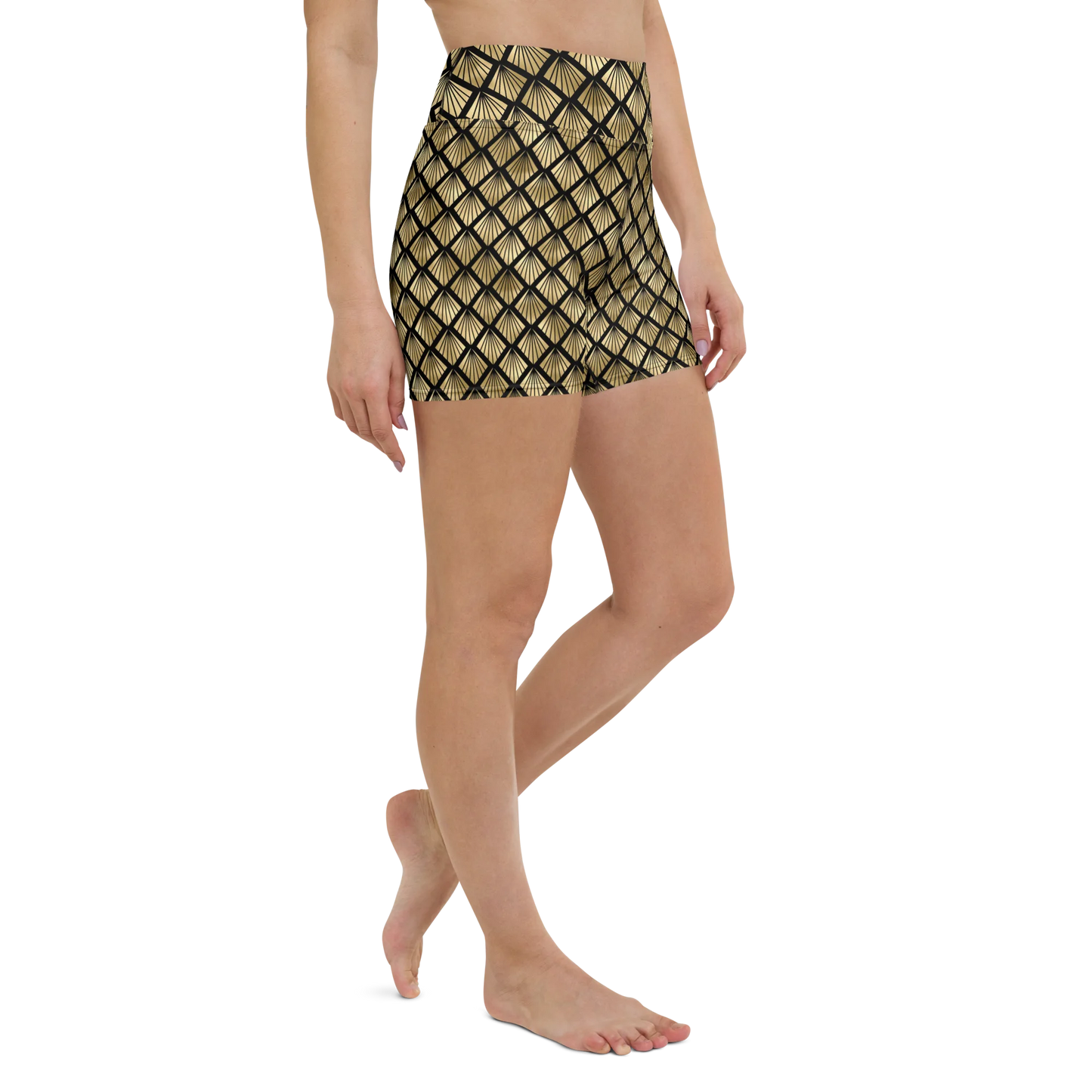 Pineapple Art Deco Fantasy Yoga Shorts