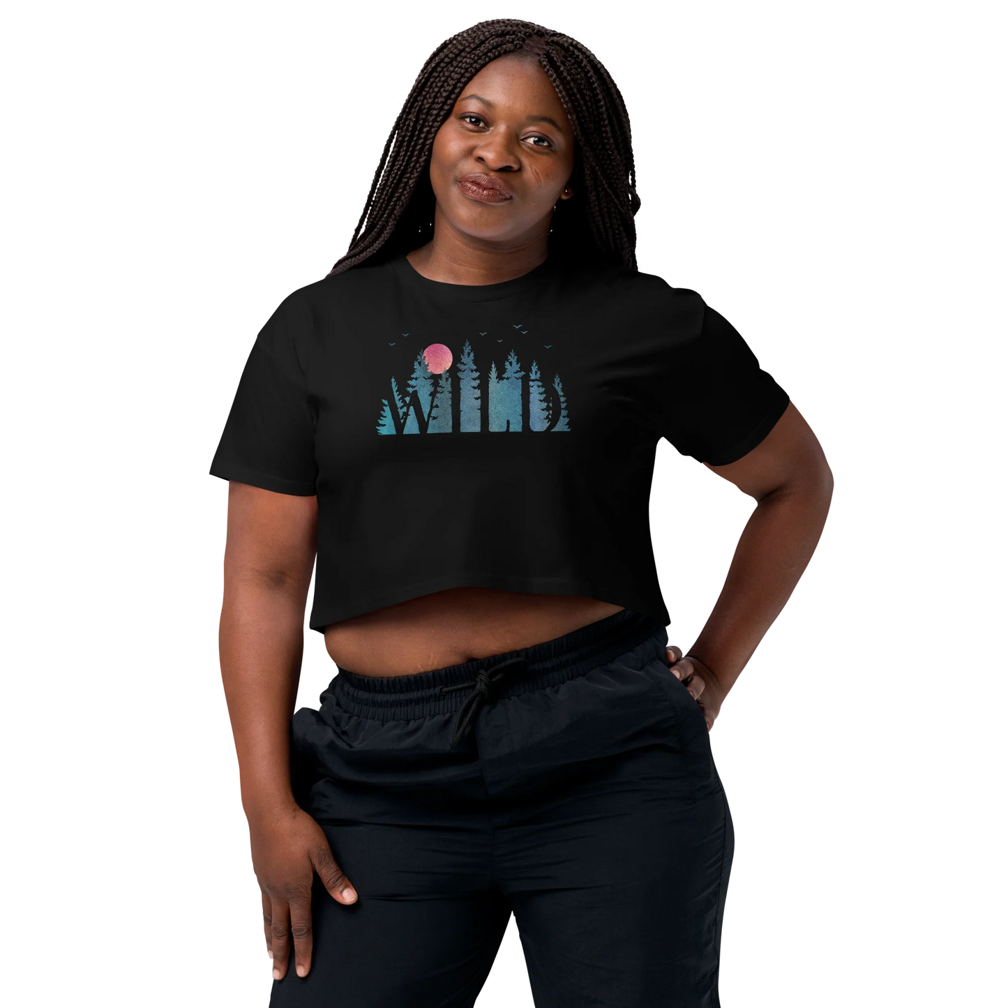 "Wild Soul in Blue Shades" Crop Top T-shirt