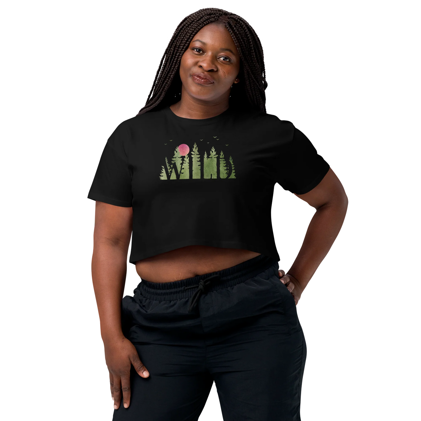 "Wild Soul in Green Shades" Crop Top T-shirt
