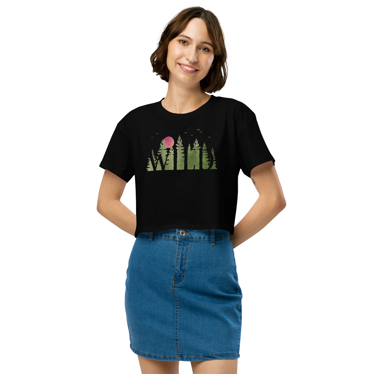 "Wild Soul in Green Shades" Crop Top T-shirt