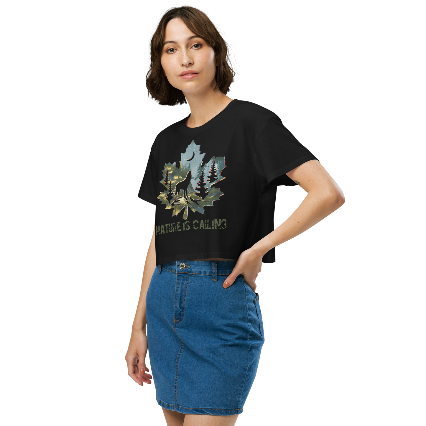 "Nature is Calling" Crop Top T-shirt