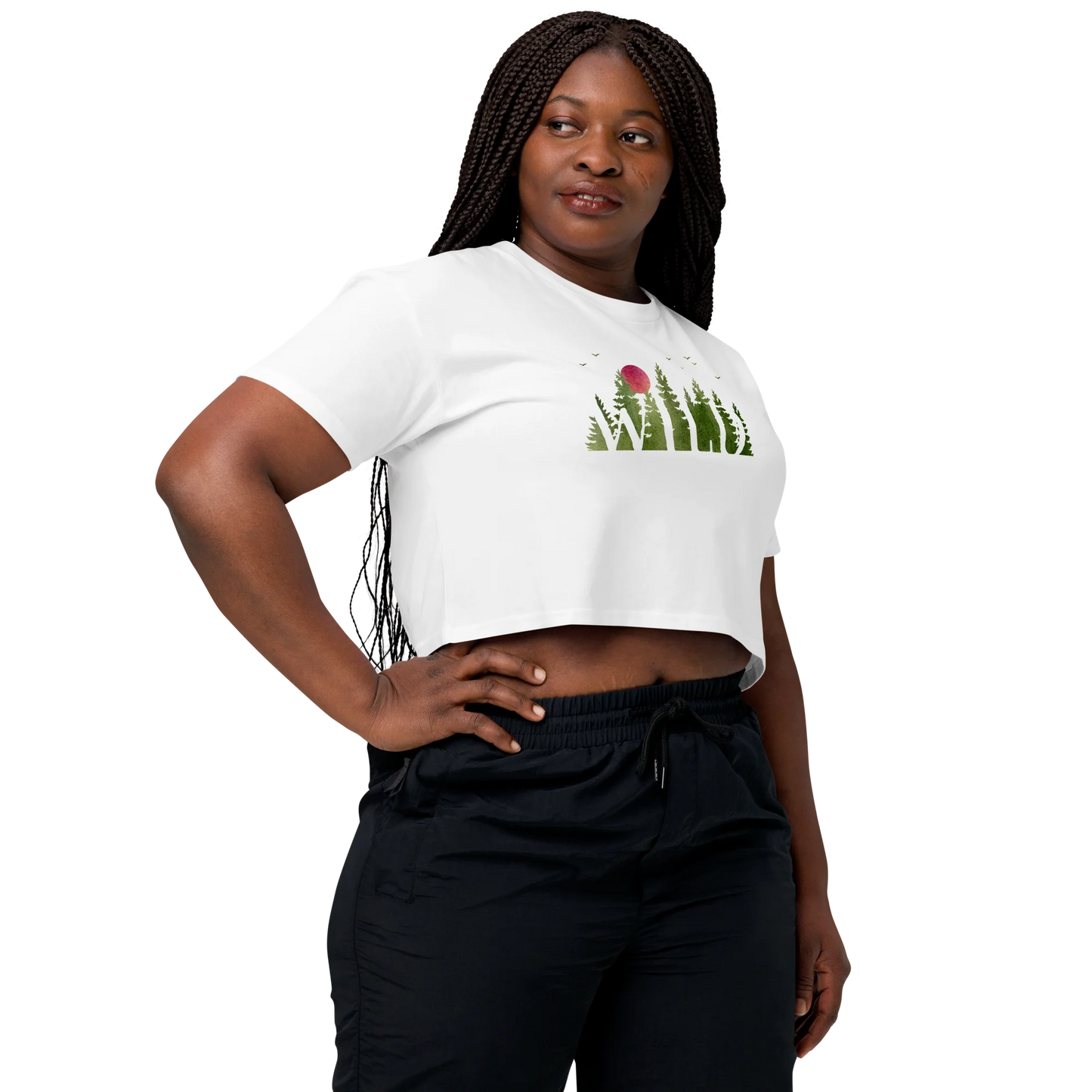 "Wild Soul in Green Shades" Crop Top T-shirt