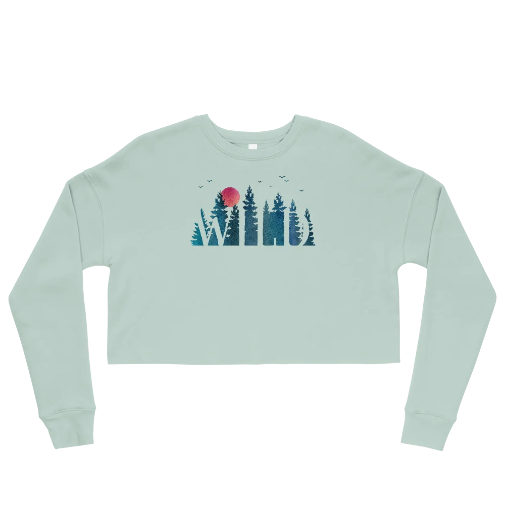 "Wild Soul in Blue Shades" Crop Sweatshirt
