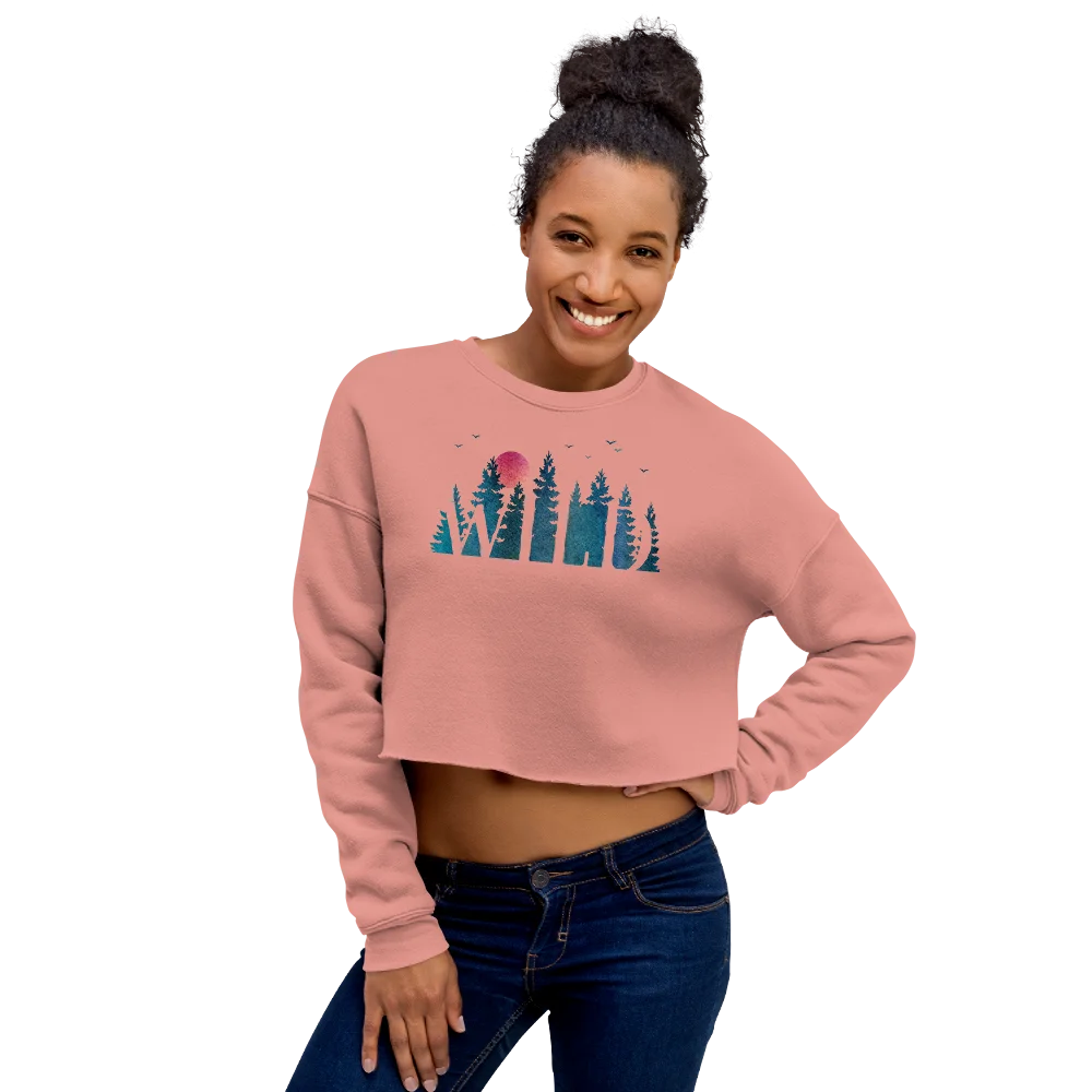 "Wild Soul in Blue Shades" Crop Sweatshirt