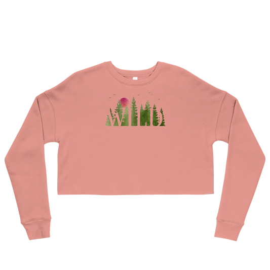 "Wild Soul in Green Shades" Crop Sweatshirt