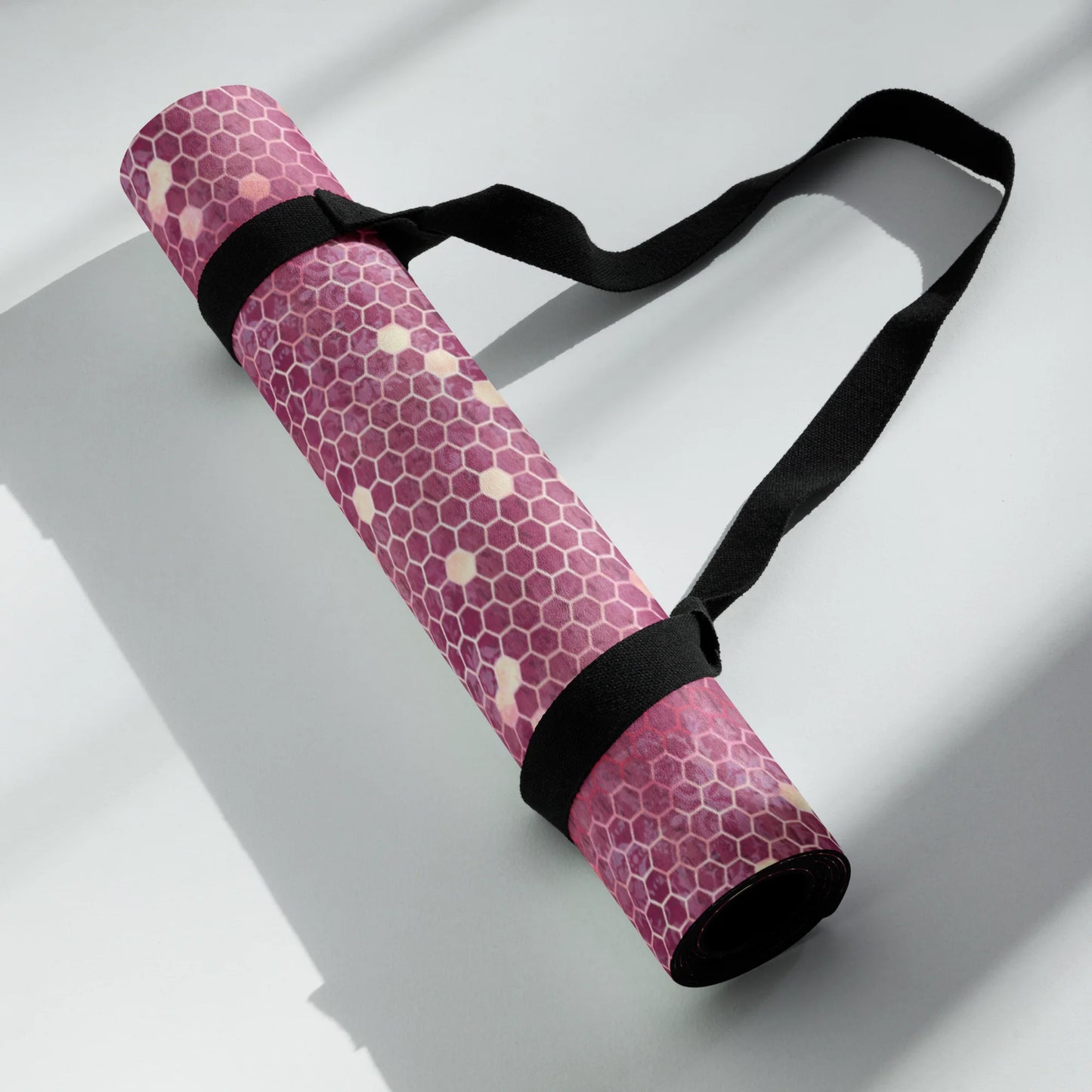 Burgundy Gold Honeycombs Ornament Yoga Mat