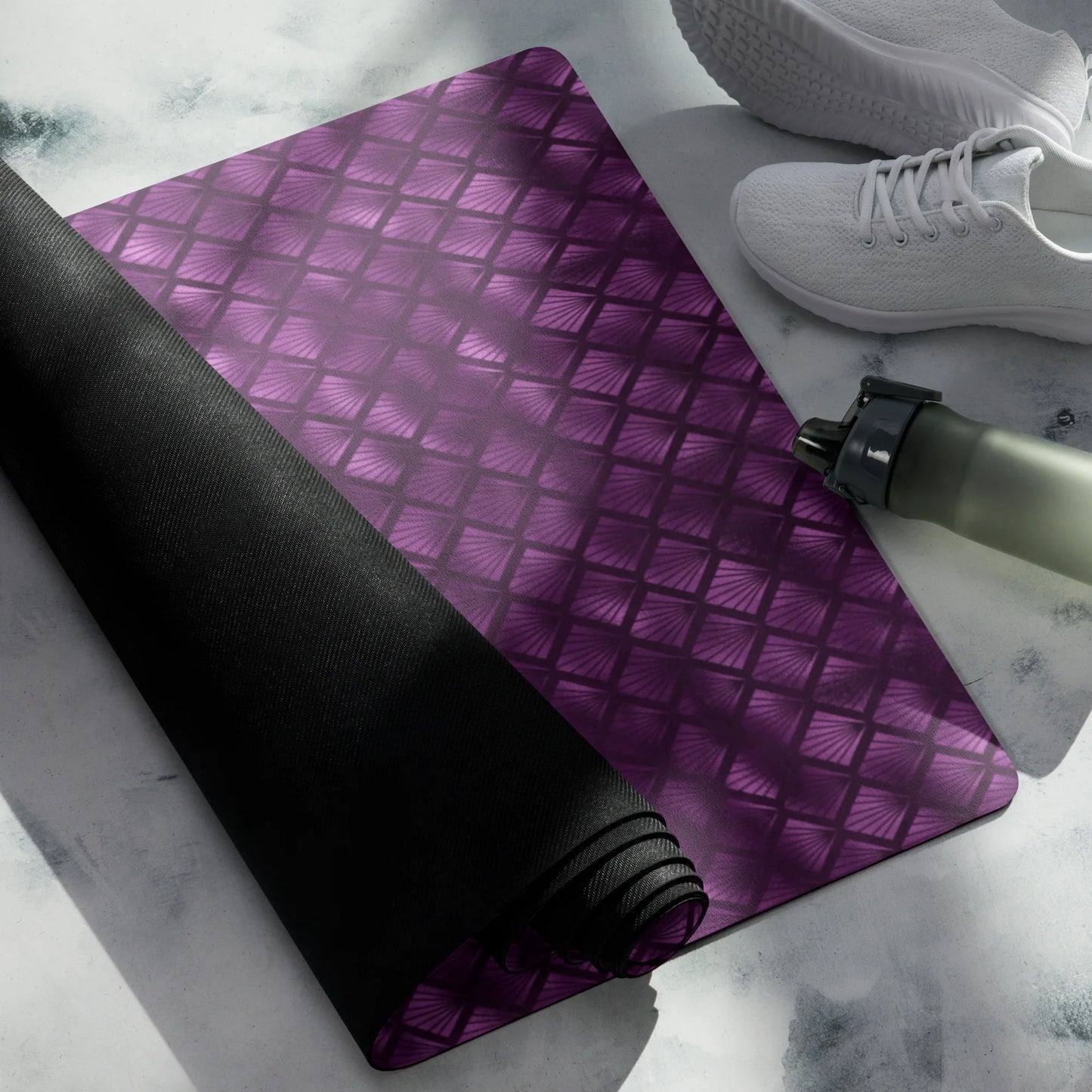 Violet Shadows Art Deco Ornament Yoga Mat