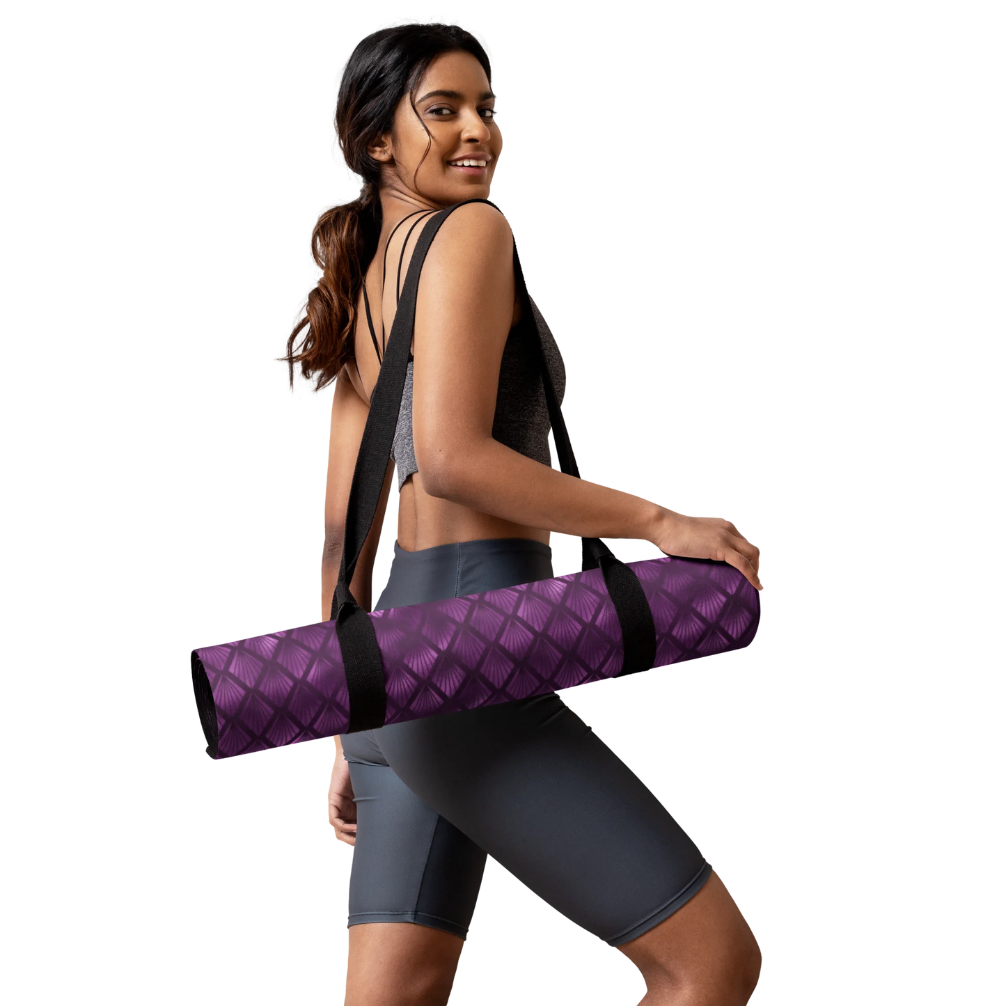 Violet Shadows Art Deco Ornament Yoga Mat