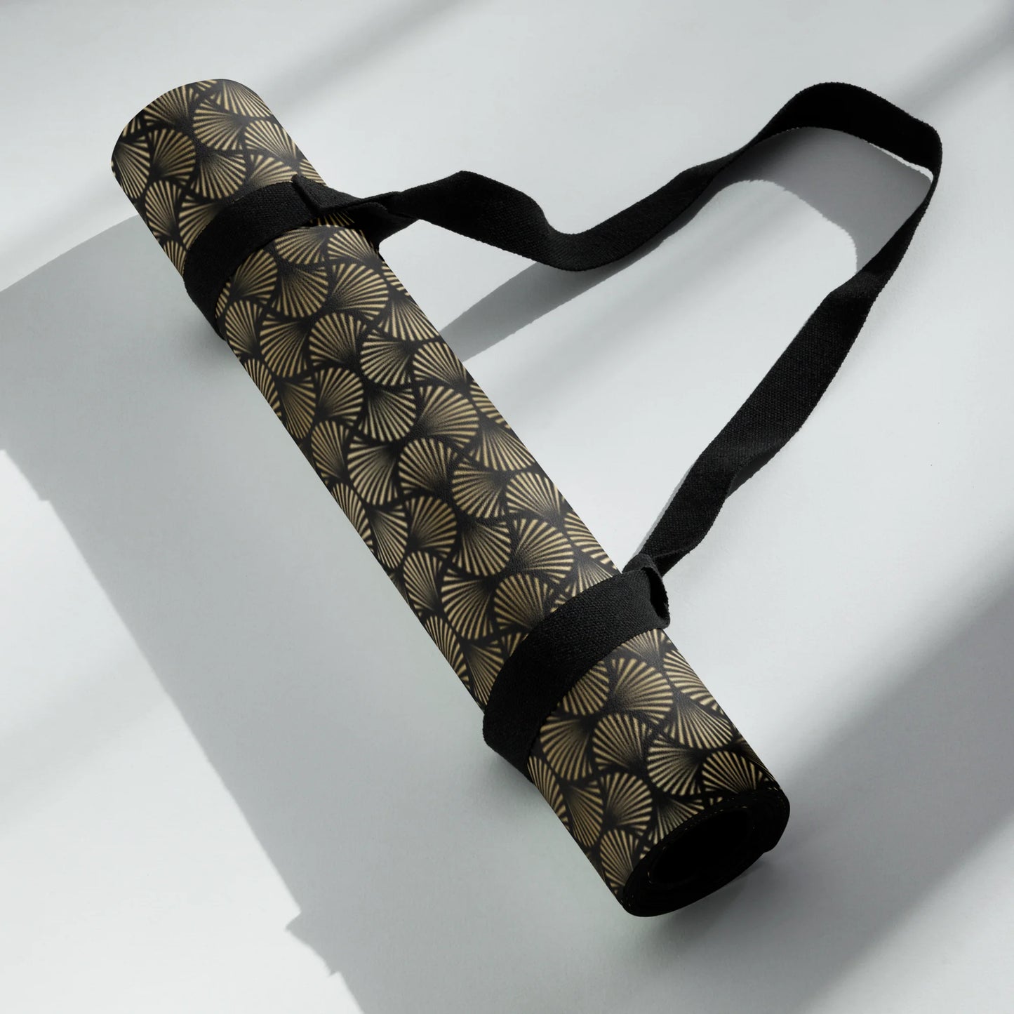Black And Gold Art Deco Flower Reflections Yoga Mat