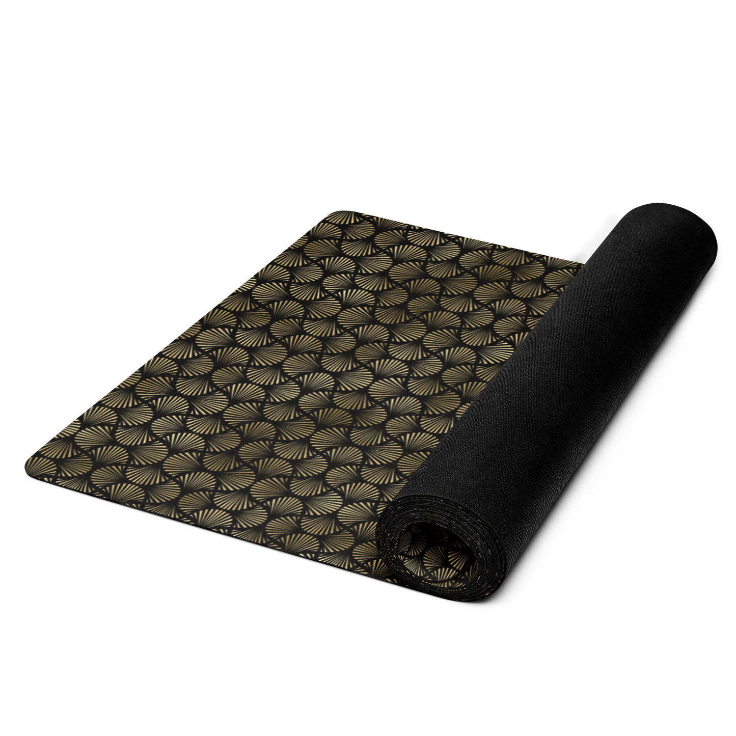 Black And Gold Art Deco Flower Reflections Yoga Mat