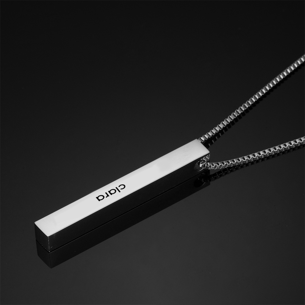 Custom Jewelry Bar Necklace Personalized Pendant Stainless Steel Name Necklace Birthday Necklace
