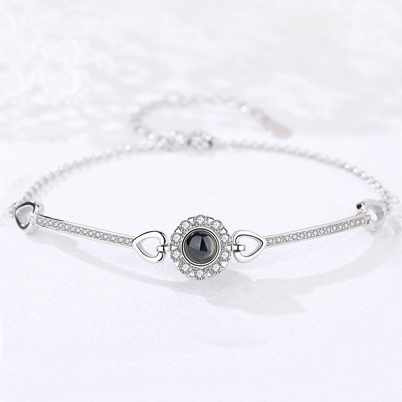 Custom Jewelry Flower Photo Projection Bracelet Nano Engraving