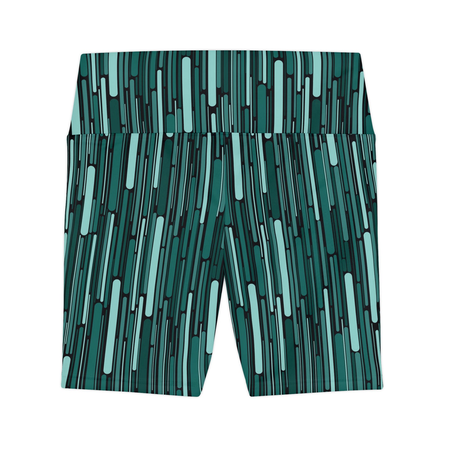 Green Rain Ornament Biker Shorts