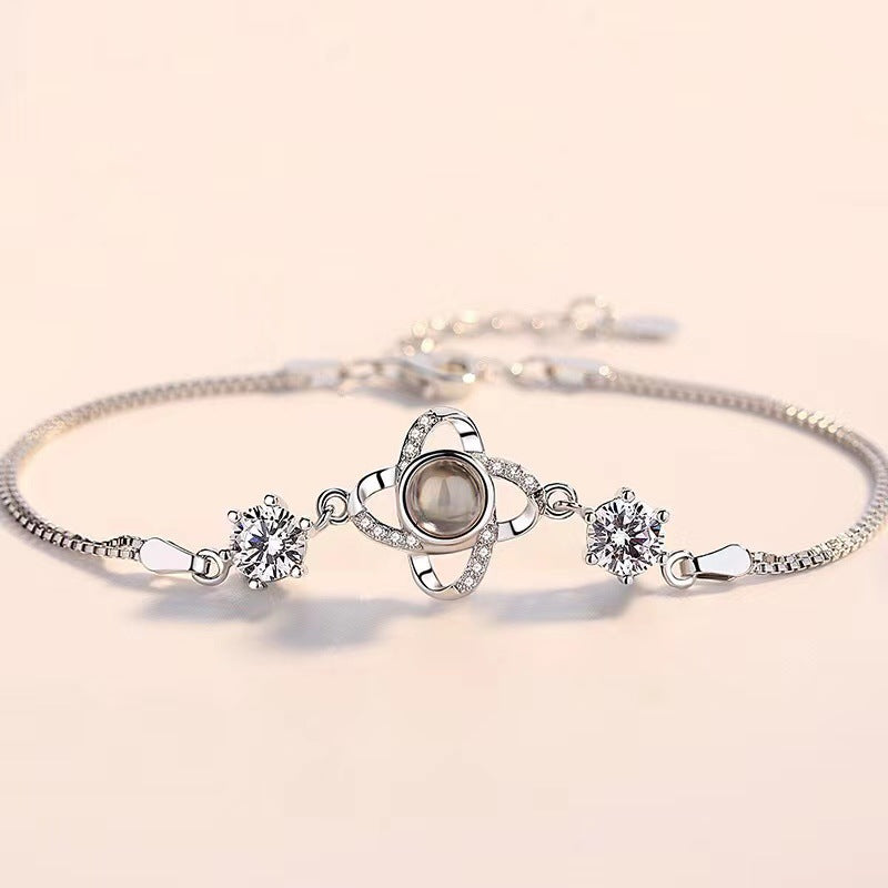 Custom Jewelry Lucky Clover Photo Projection Bracelet