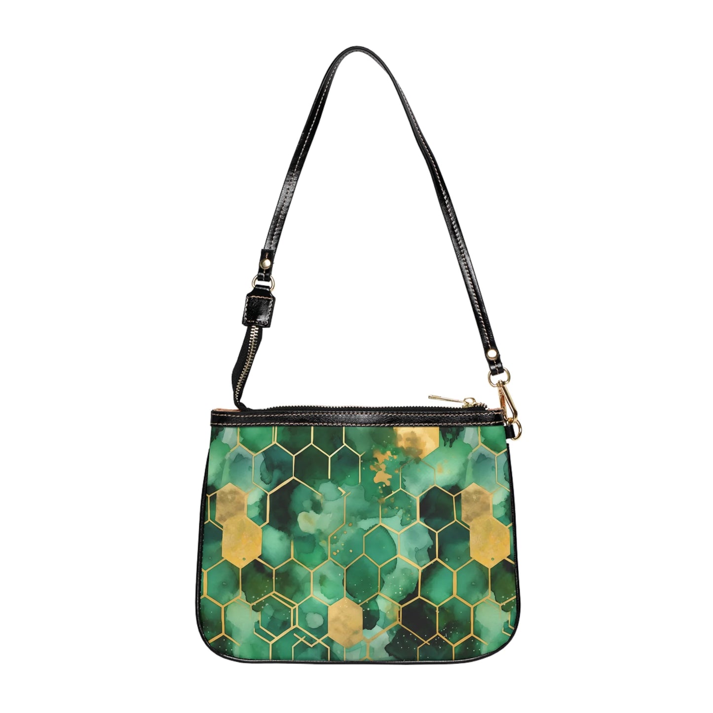 Abstract Verdant Elegance Small Shoulder Bag