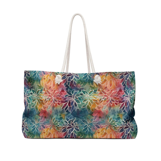 Colorful Summer Floral Abstraction Weekender Bag