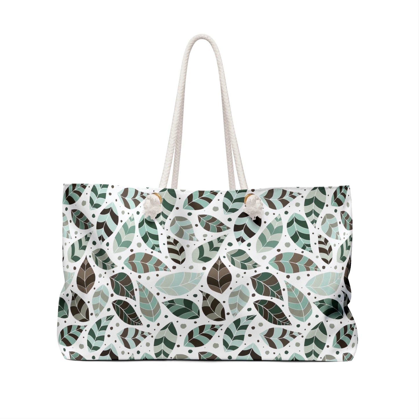 Green Leafy Ornament Weekender Bag