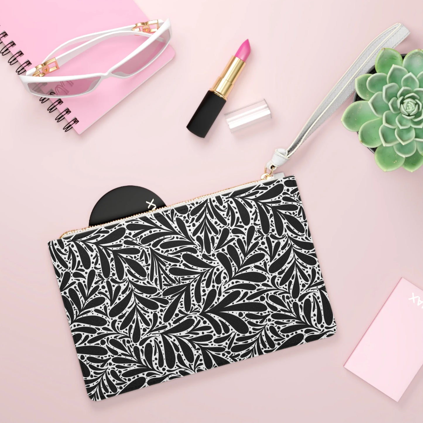 Black Leafy luxury Clutch