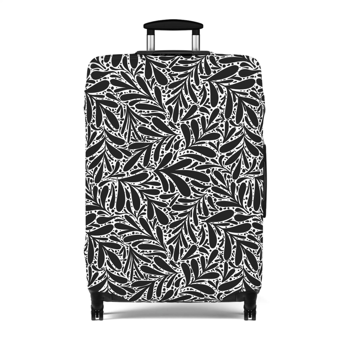 Black Leafy luxury Luggage Cover