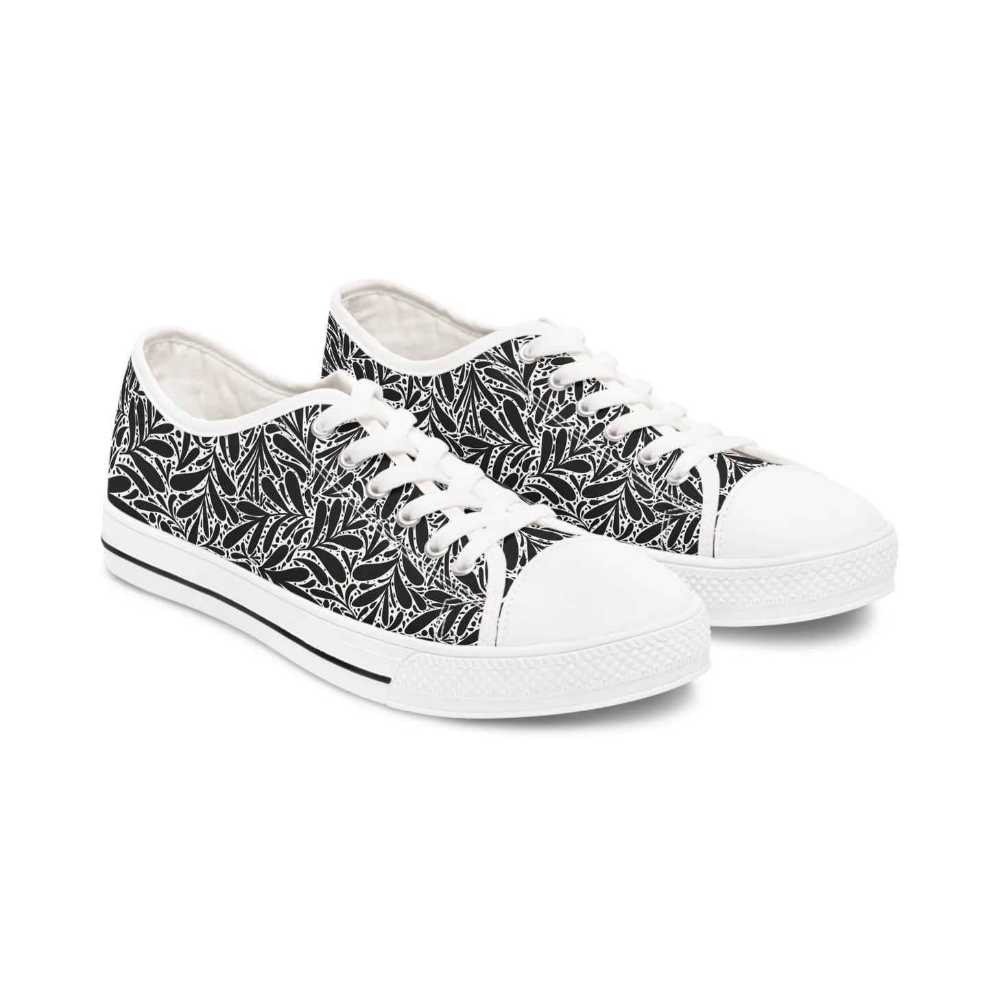 Black Leafy Luxury Low Top Sneakers