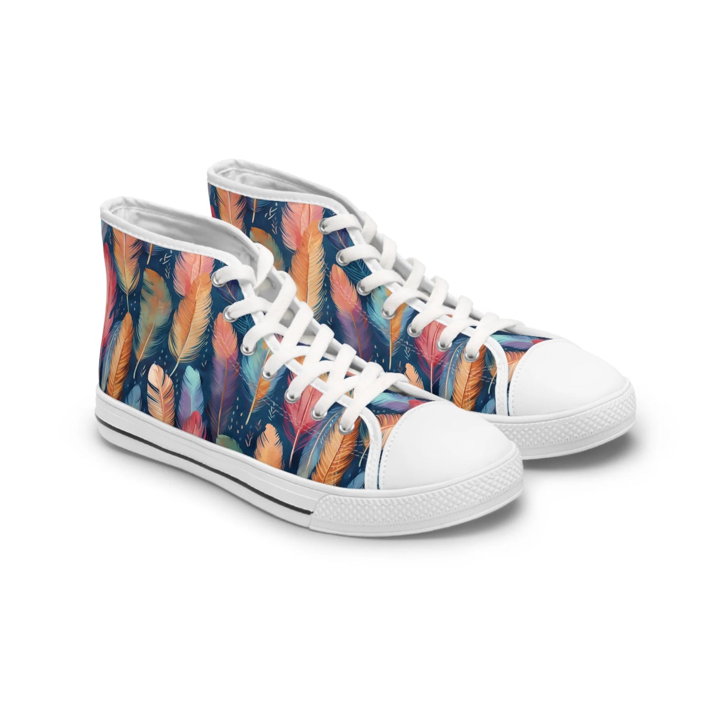 Dance of Wild Birds' Feathers High Top Sneakers