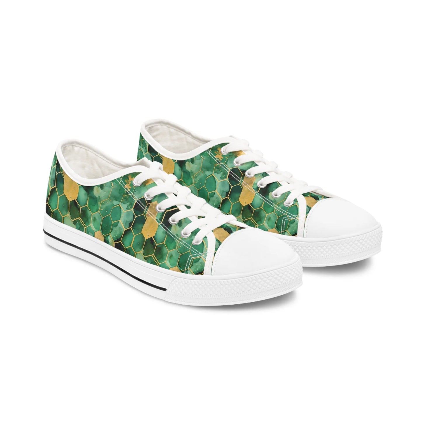 Abstract Verdant Elegance Low Top Sneakers