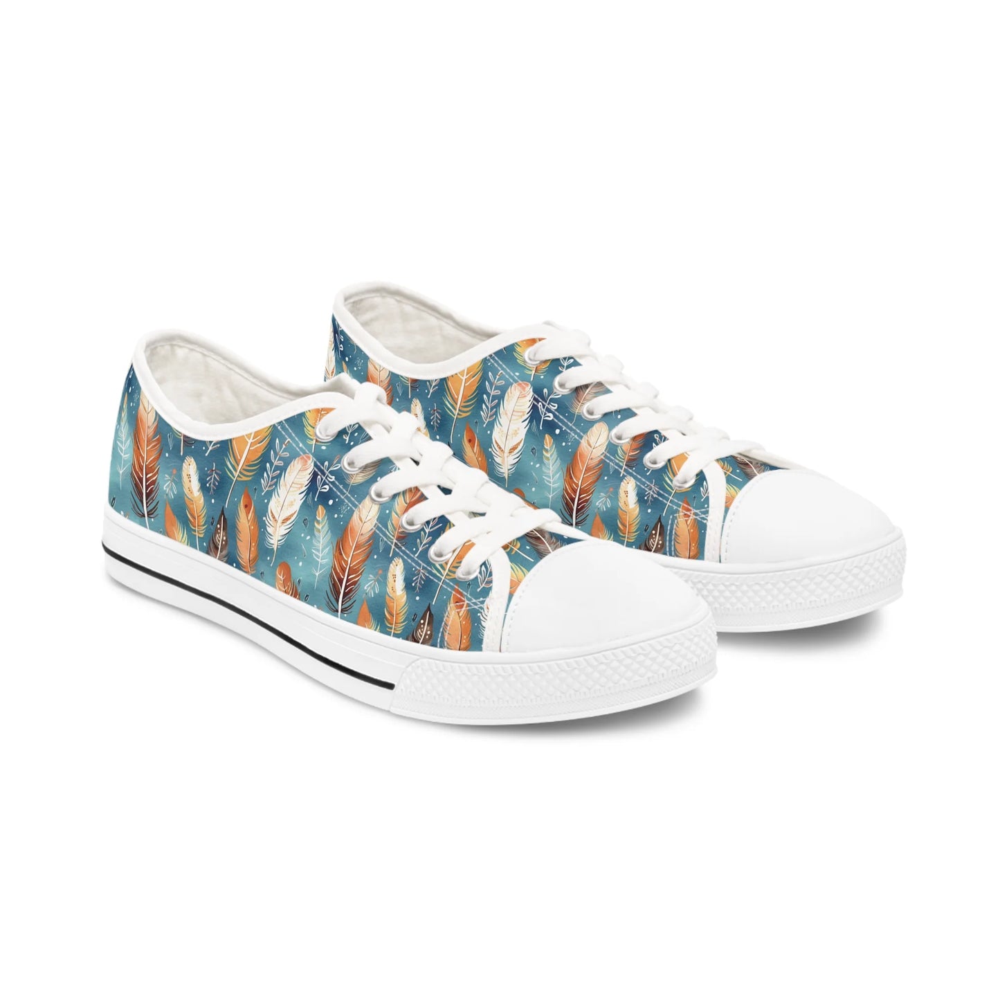 Blue & Orange Feather’s Tale Low Top Sneakers