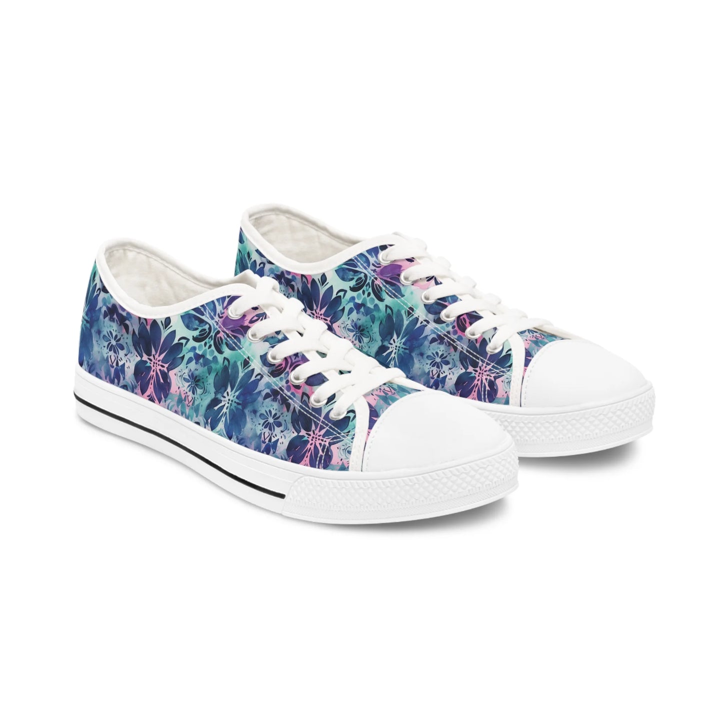 Blue Floral Boho Dream Low Top Sneakers