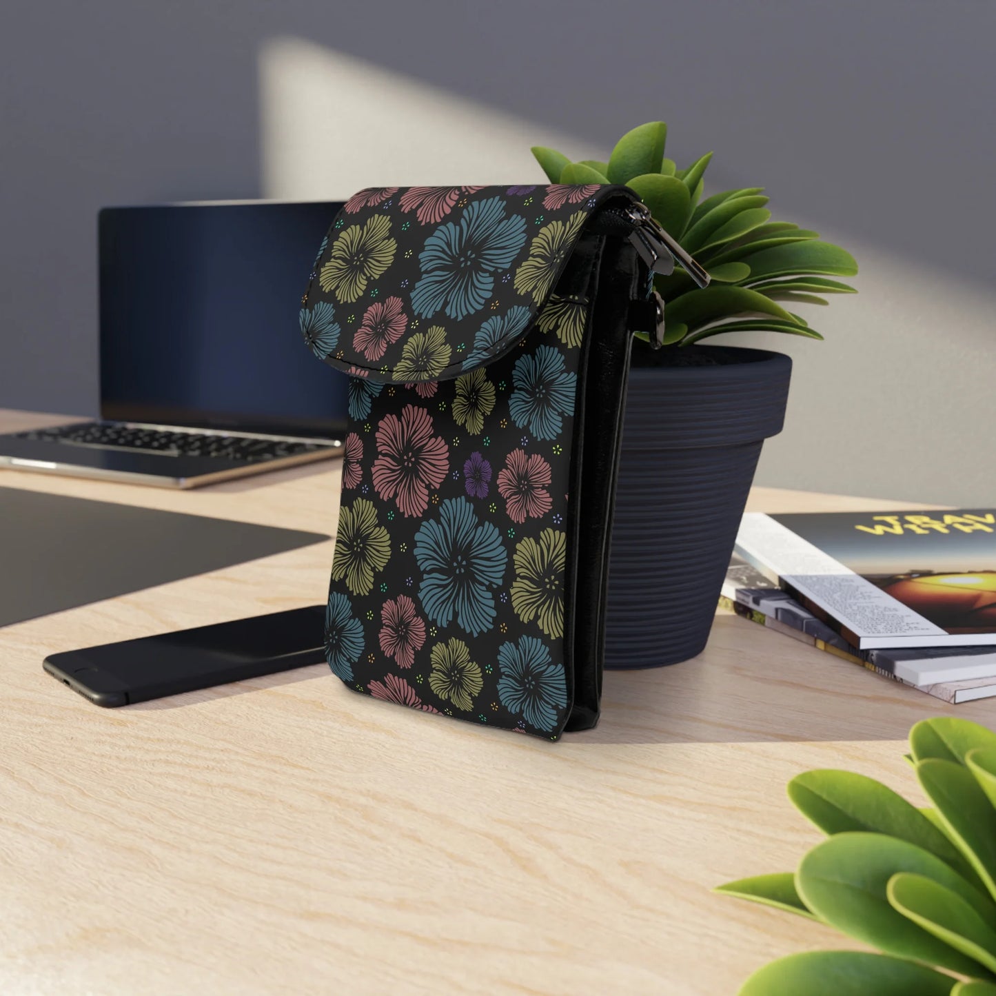 Clean Floral Vibes Small Phone Wallet