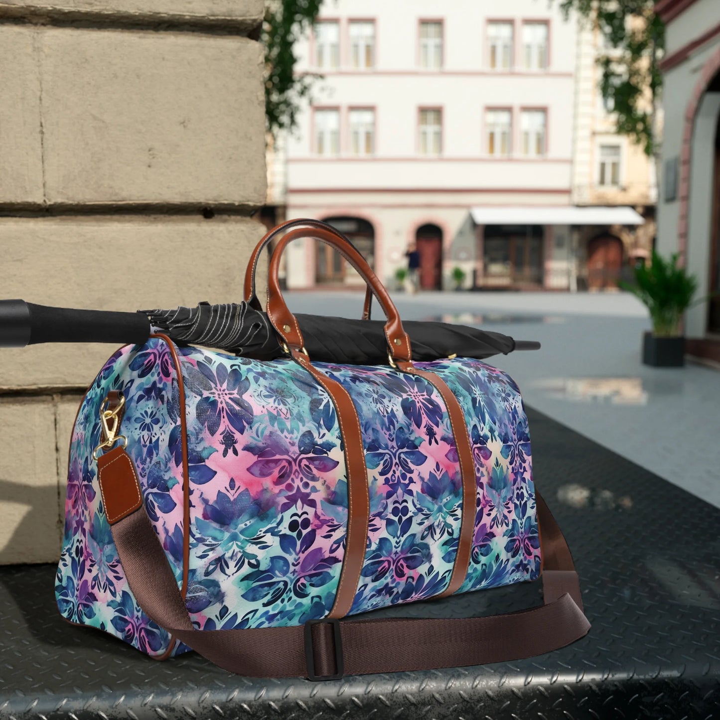 Blue Floral Boho Dream Travel Bag