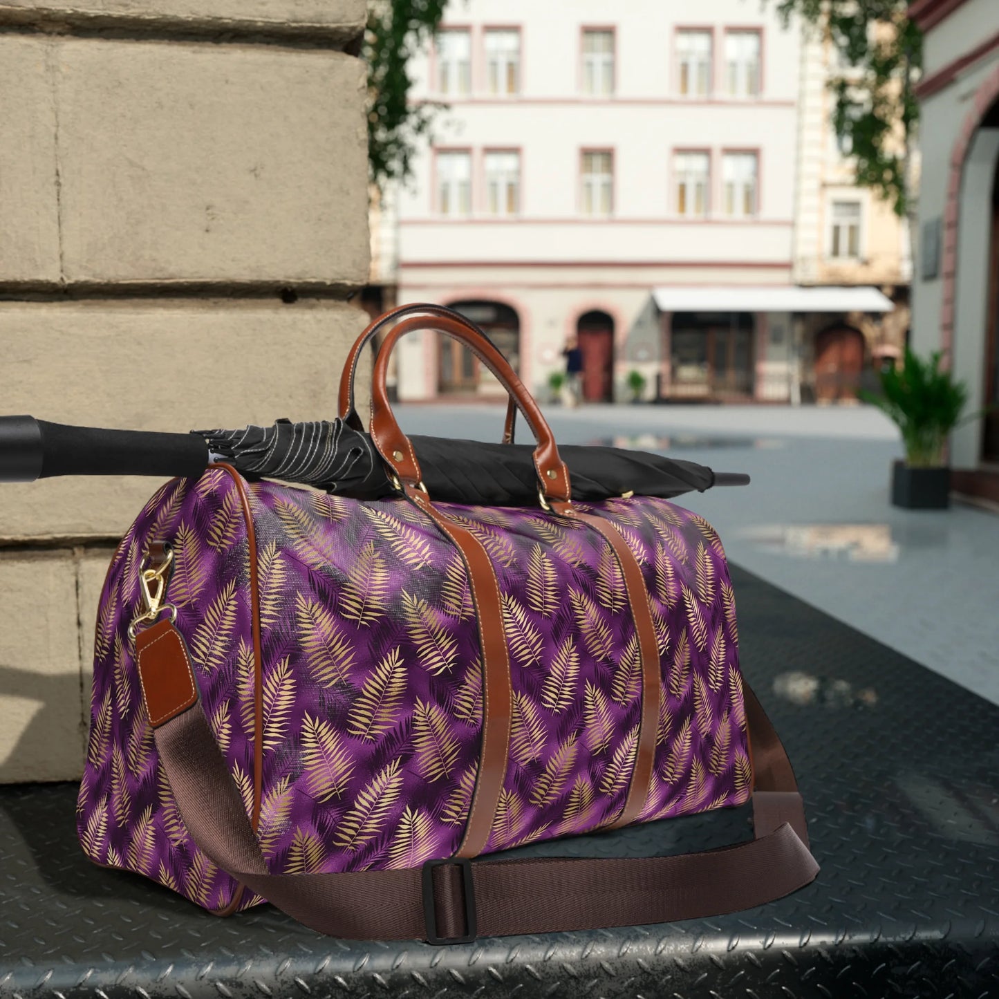 Violet & Gold Tropical Magic Travel Bag